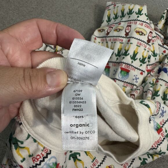 Hanna Andersson Elf Raised By Elves Pajama Set Flannel Bottoms Stretch Top Small - Picture 10 of 12